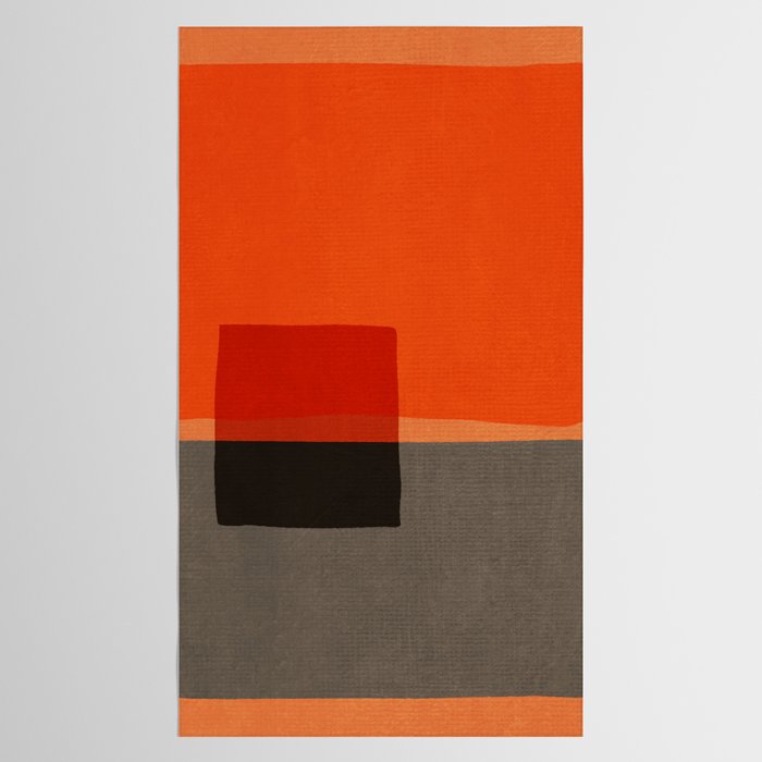 Orange Gray Red Minimalist Abstract Art Tablecloth Gallery Image 2