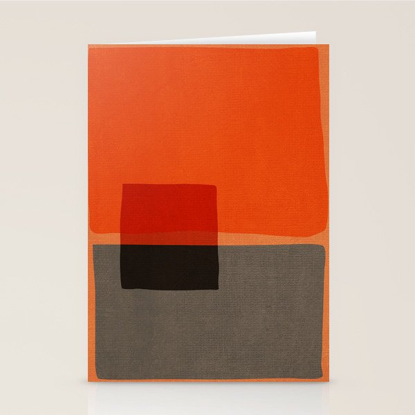 Orange Gray Red Minimalist Abstract Art Stationery Card Gallery Image 2