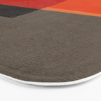 Orange Gray Red Minimalist Abstract Art Bath Mat Gallery Image 3