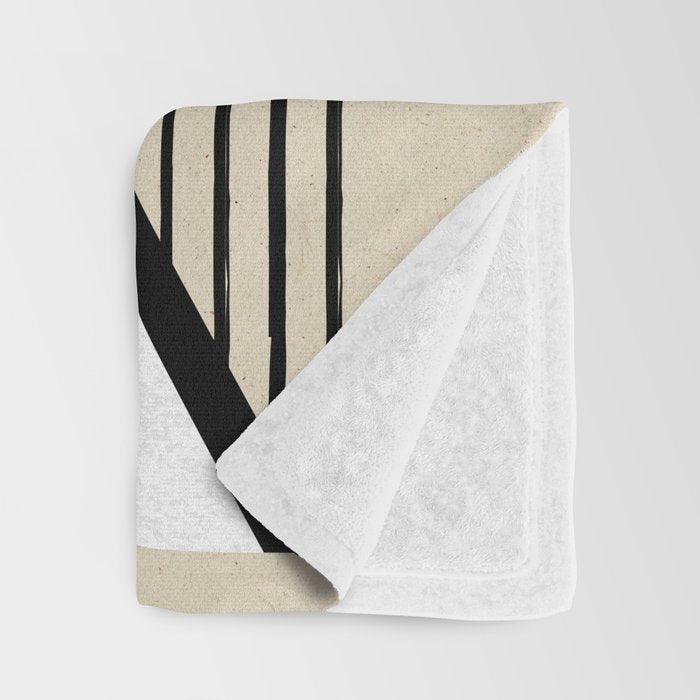 Triangle black and white Stripes Throw Blanket Gallery Image 3
