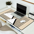 Triangle black and white Stripes Desk Mat Gallery Image 2
