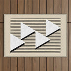 Triangle black and white Stripes Outdoor Rug Gallery Image 1