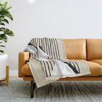 Triangle black and white Stripes Throw Blanket Gallery Image 1