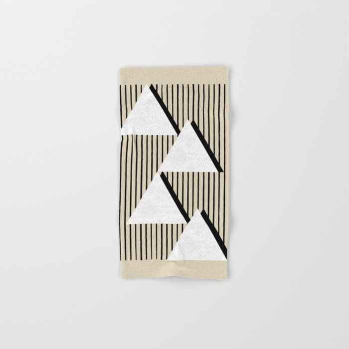 Triangle black and white Stripes Bath Towel Gallery Image 1