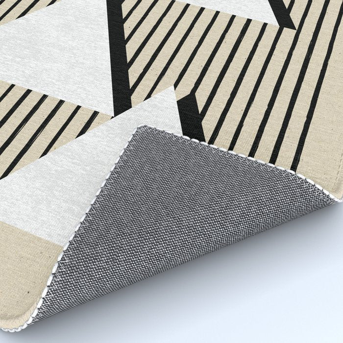 Triangle black and white Stripes Rug Gallery Image 4