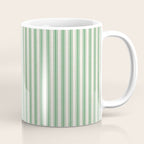 French Green Ticker Stripe Coffee Mug Gallery Image 1