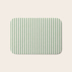 French Green Ticker Stripe Bath Mat Gallery Image 1