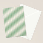 French Green Ticker Stripe Stationery Card Gallery Image 2