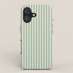 French Green Ticker Stripe iPhone Case Gallery Image 1