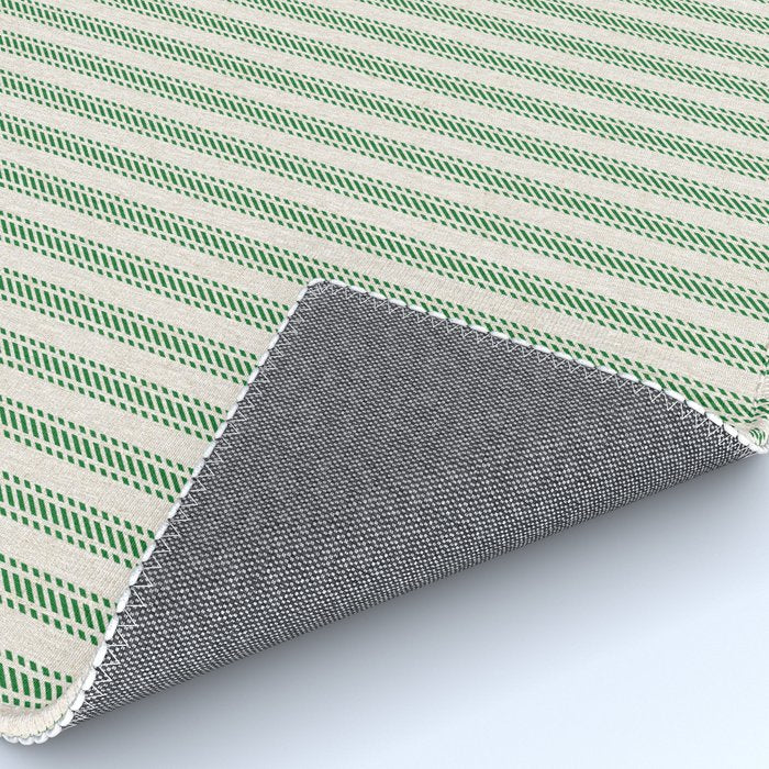 French Green Ticker Stripe Rug Gallery Image 4