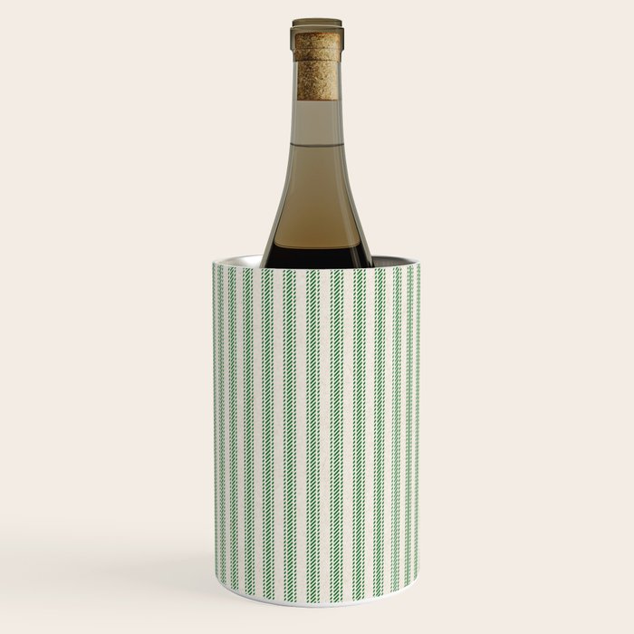 French Green Ticker Stripe Wine Chiller Gallery Image 2