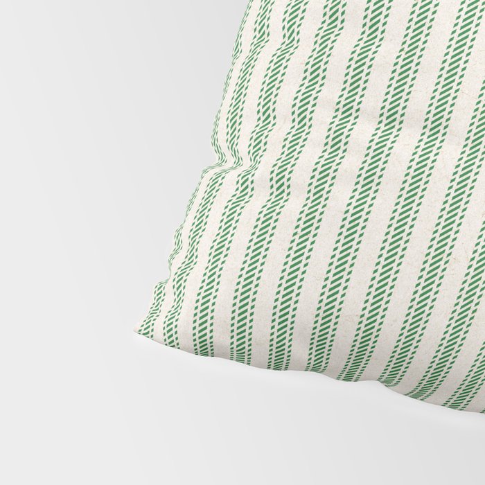 French Green Ticker Stripe Pillow Sham Gallery Image 4