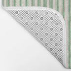 French Green Ticker Stripe Bath Mat Gallery Image 2
