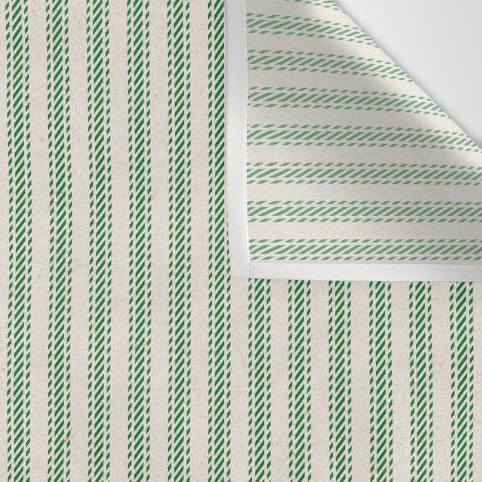 French Green Ticker Stripe Wall Tapestry Gallery Image 3