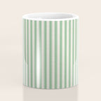 French Green Ticker Stripe Coffee Mug Gallery Image 4