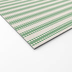 French Green Ticker Stripe Welcome Mat Gallery Image 2