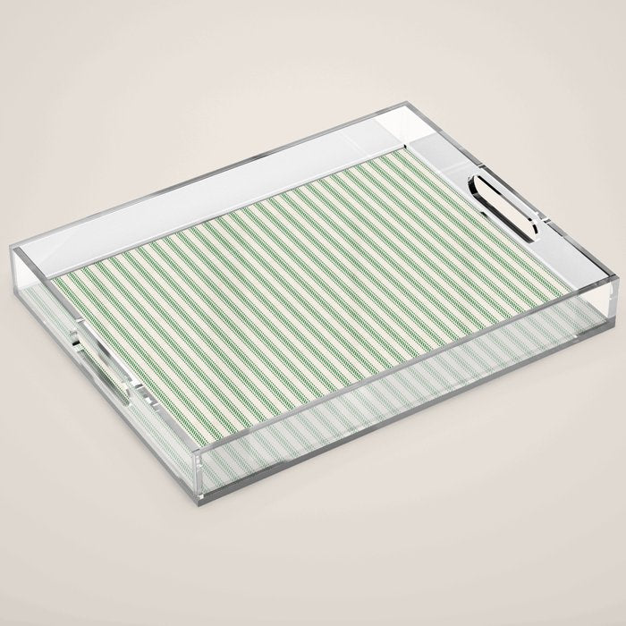 French Green Ticker Stripe Acrylic Tray Gallery Image 1