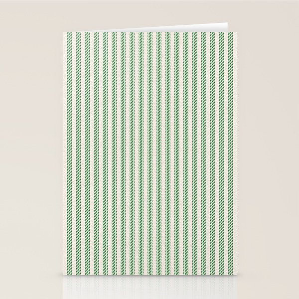 French Green Ticker Stripe Stationery Card Gallery Image 2