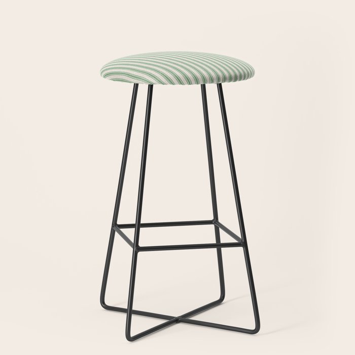 French Green Ticker Stripe Stool Gallery Image 1