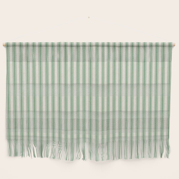 French Green Ticker Stripe Wall Hanging Gallery Image 1