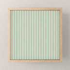 French Green Ticker Stripe Mini Art Print Gallery Image 1