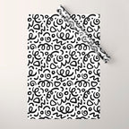 Fun black line doodle art pattern Wrapping Paper Gallery Image 1