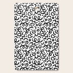 Fun black line doodle art pattern Cutting Board Gallery Image 1