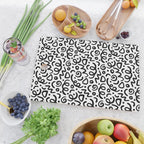 Fun black line doodle art pattern Cutting Board Gallery Image 2