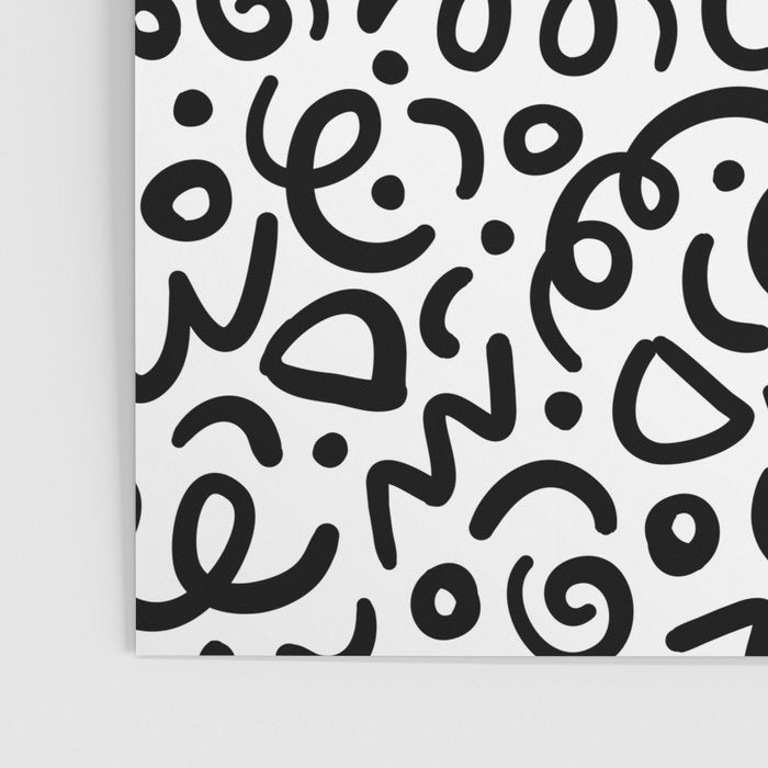 Fun black line doodle art pattern Poster Gallery Image 3