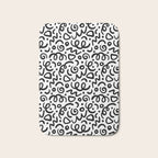 Fun black line doodle art pattern Bath Mat Gallery Image 1
