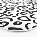 Fun black line doodle art pattern Bath Mat Gallery Image 3
