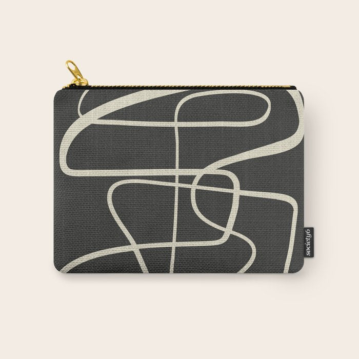 Modern Abstract Lines - Noir Carry All Pouch Gallery Image 1