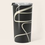 Modern Abstract Lines - Noir Travel Mug Gallery Image 3