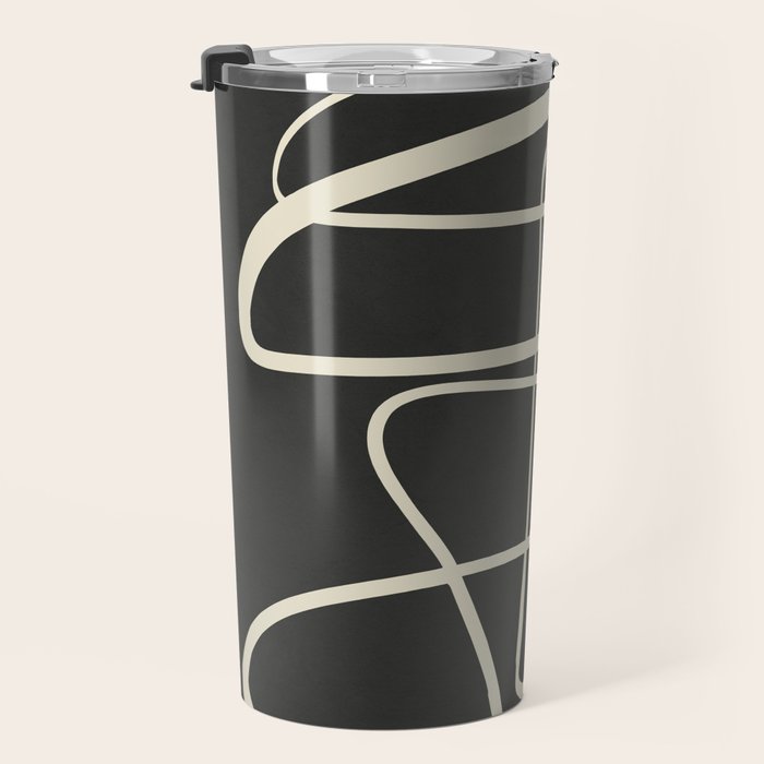 Modern Abstract Lines - Noir Travel Mug Gallery Image 3