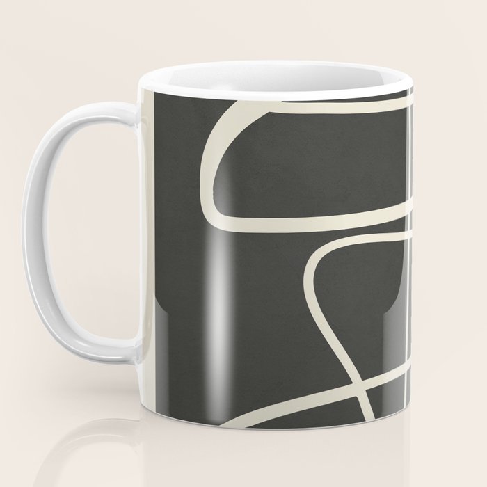 Modern Abstract Lines - Noir Coffee Mug Gallery Image 3