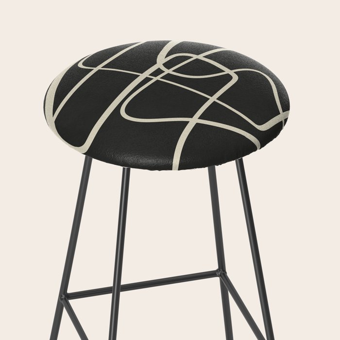 Modern Abstract Lines - Noir Stool Gallery Image 2