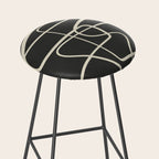 Modern Abstract Lines - Noir Stool Gallery Image 2