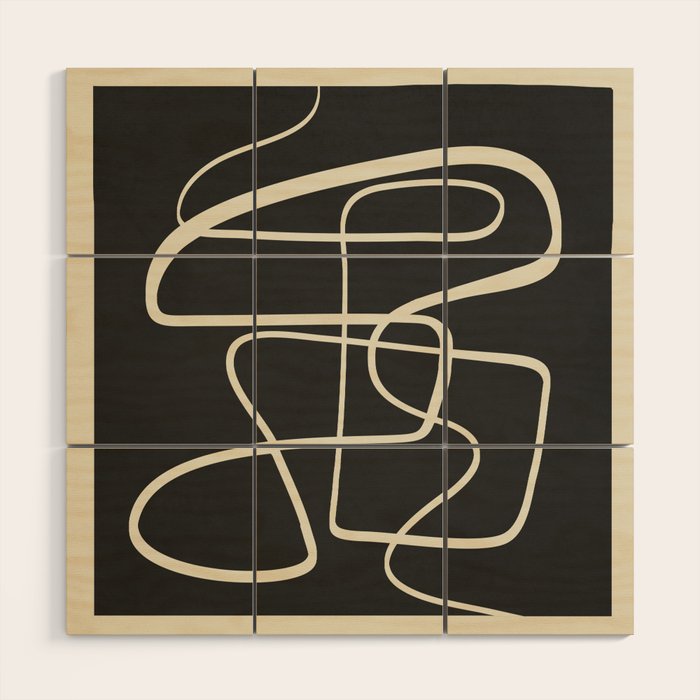 Modern Abstract Lines - Noir Wood Wall Art Gallery Image 1