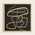 Modern Abstract Lines - Noir Wood Wall Art Gallery Image 1