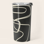 Modern Abstract Lines - Noir Travel Mug Gallery Image 2