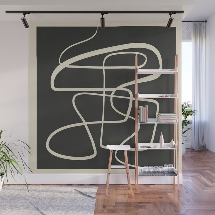Modern Abstract Lines - Noir Wall Mural Gallery Image 1