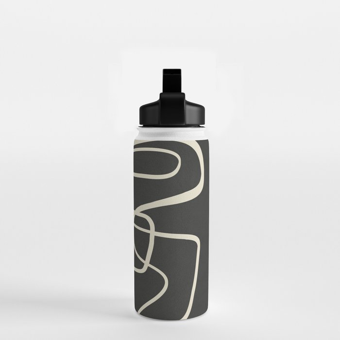 Modern Abstract Lines - Noir Water Bottle Gallery Image 2
