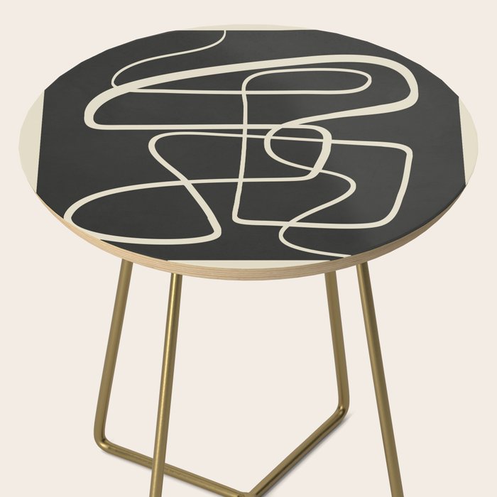 Modern Abstract Lines - Noir Side Table Gallery Image 2