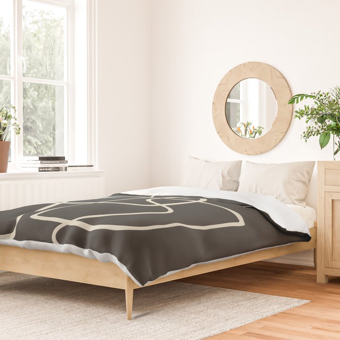 Modern Abstract Lines - Noir Duvet Cover Gallery Image 2