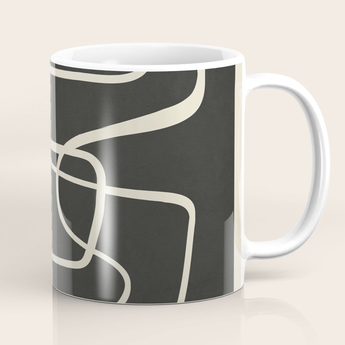 Modern Abstract Lines - Noir Coffee Mug Gallery Image 1
