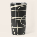 Modern Abstract Lines - Noir Travel Mug Gallery Image 1