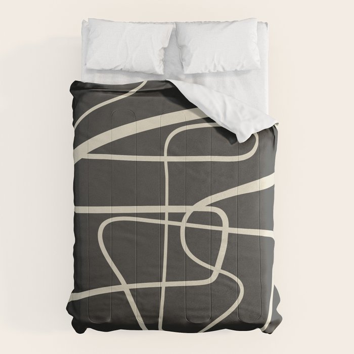 Modern Abstract Lines - Noir Comforter Gallery Image 6