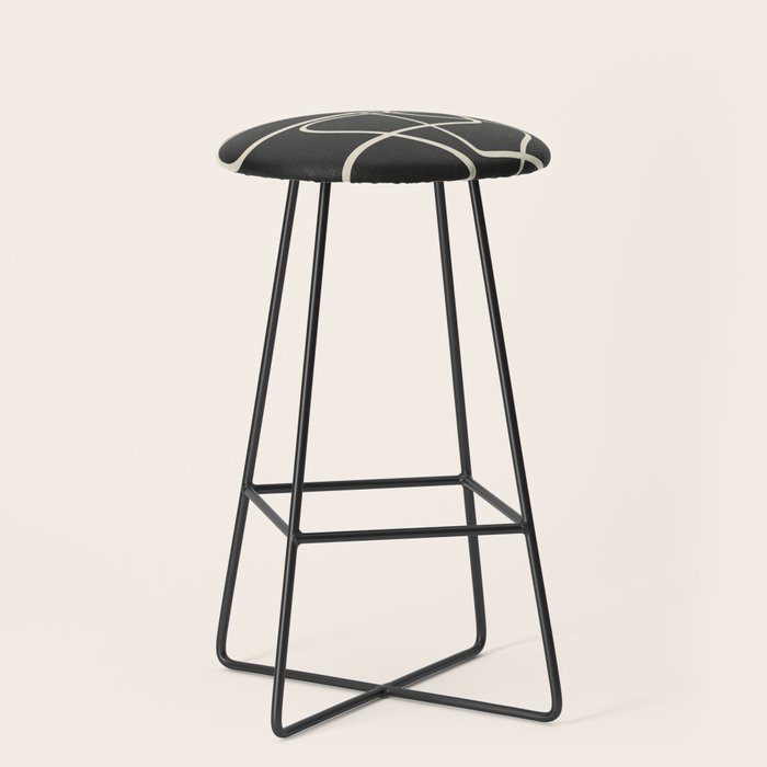 Modern Abstract Lines - Noir Stool Gallery Image 1