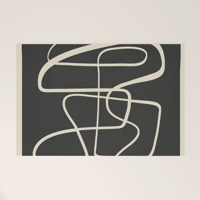 Modern Abstract Lines - Noir Welcome Mat Gallery Image 1