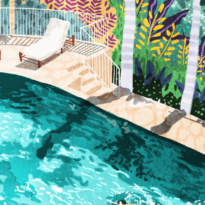 Luxury Tiger Villa illustration, Architecture Travel Nature Painting, Hotel Landscape Garden Coffee Mug Gallery Image 2